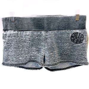 Billabong Gray Velour Logo Lounge Shorts, Women’s Size Medium.